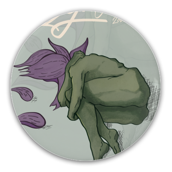 duhartist-flower-girl-lily-wilted-button-pin