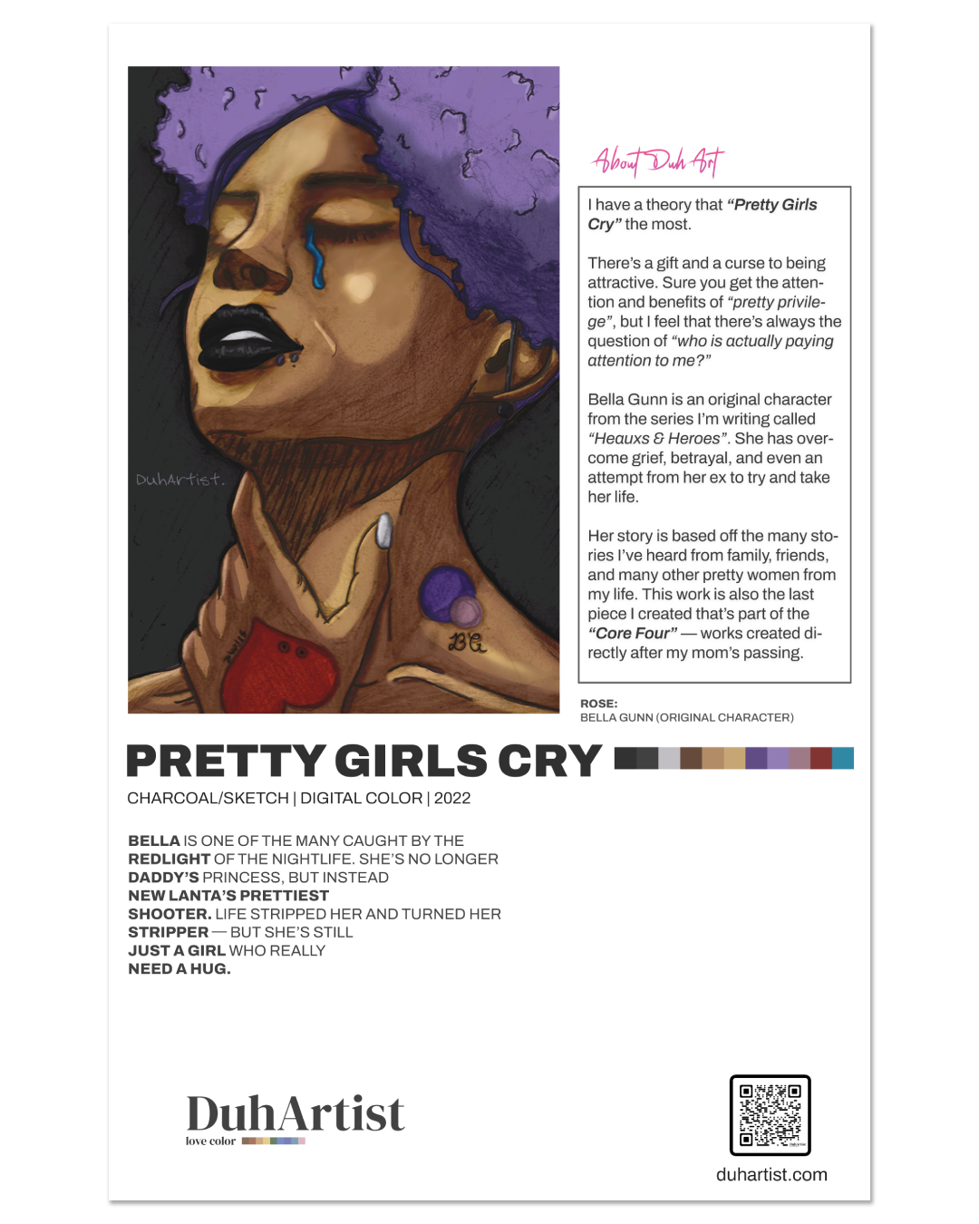 DuhArtist "Pretty Girls Cry" Pin-up Print - Image 2