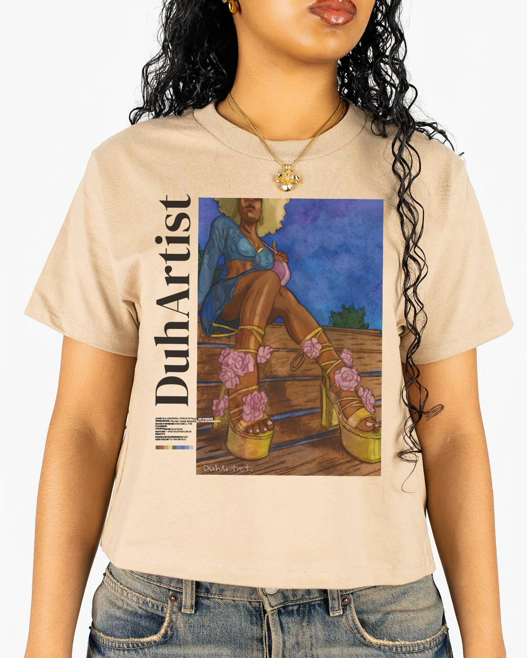 Step High Waist Tee — Tan