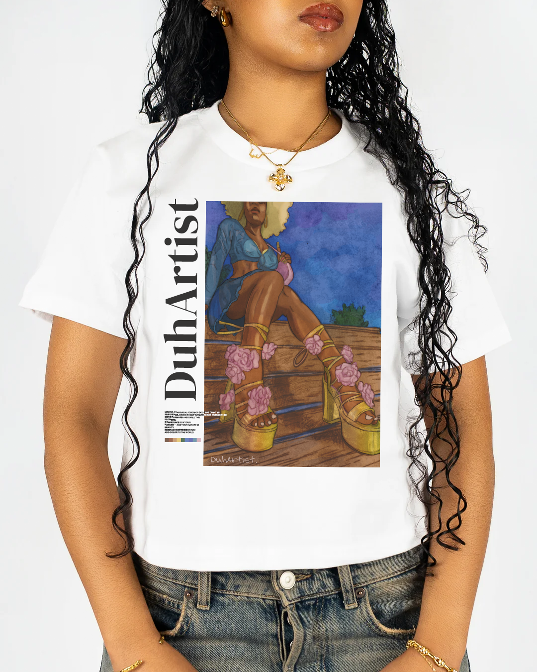 Step High Waist Tee — White