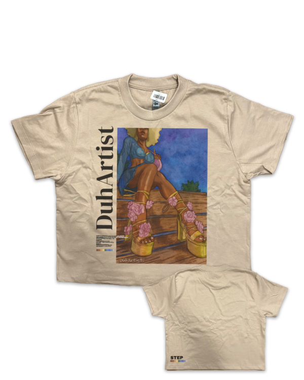 Step High Waist Tee — Tan - Image 2