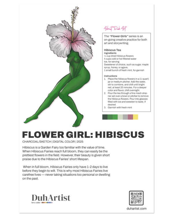 DuhArtist "Hibiscus" Flower Girl Print - Image 2