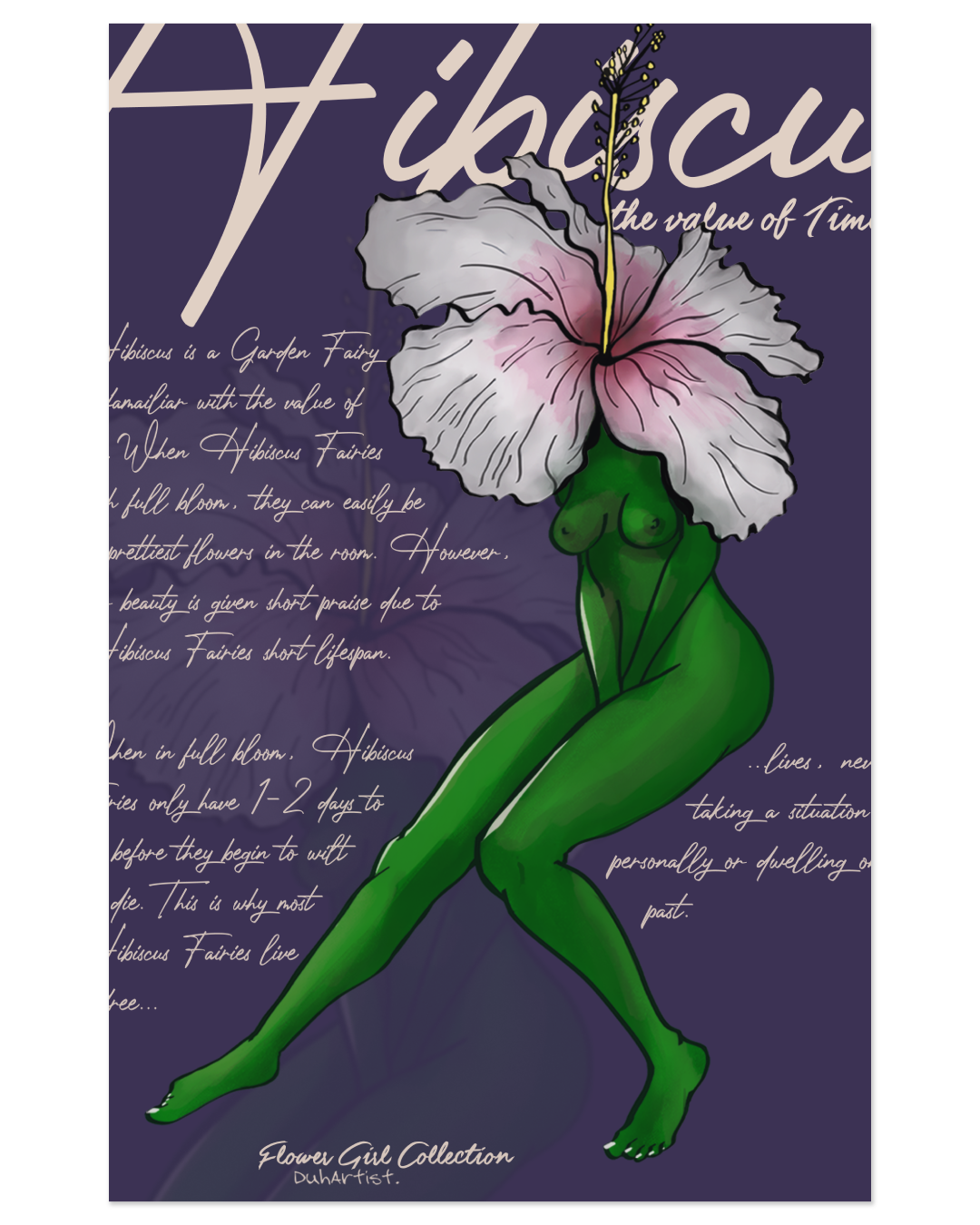 DuhArtist “Hibiscus” Flower Girl Print