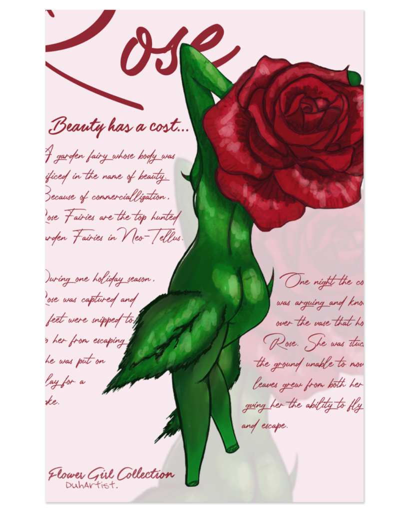 DuhArtist "Rose" Flower Girl Print