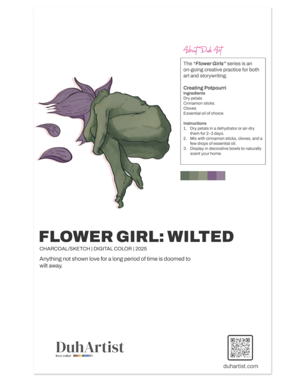 DuhArtist "Wilted, Lily" Flower Girl Print - Image 2